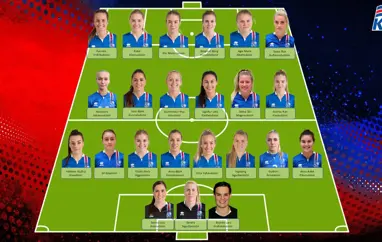 A kvenna - Hópurinn fyrir leikinn gegn Skotlandi