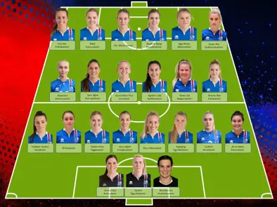 A kvenna - Hópurinn fyrir leikinn gegn Skotlandi