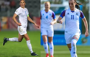 Heiðraðar fyrir að leika 100 A-landsleiki