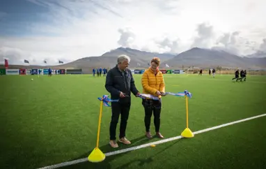 Nýr gervigrasvöllur vígður á dögunum á Dalvík