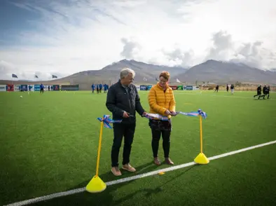 Nýr gervigrasvöllur vígður á dögunum á Dalvík